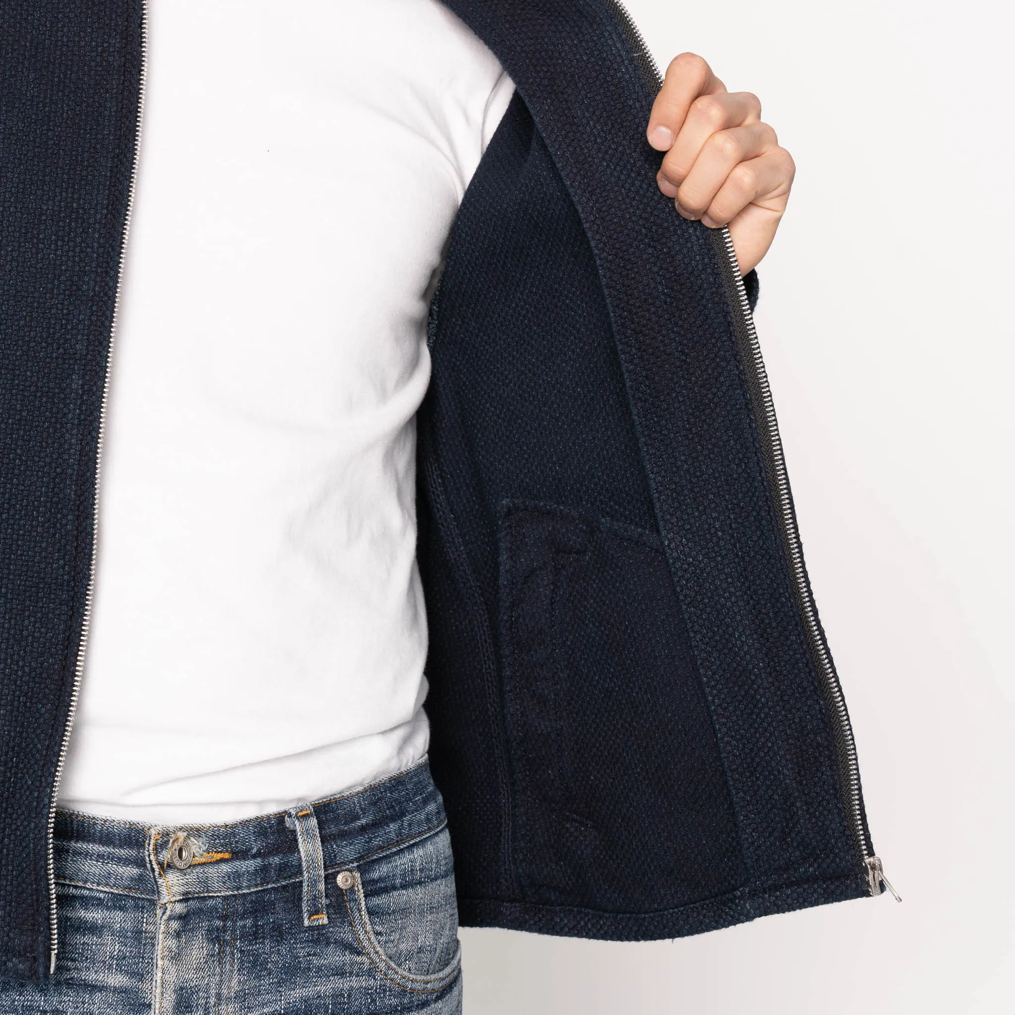 Zip Jacket - Indigo Sashiko
