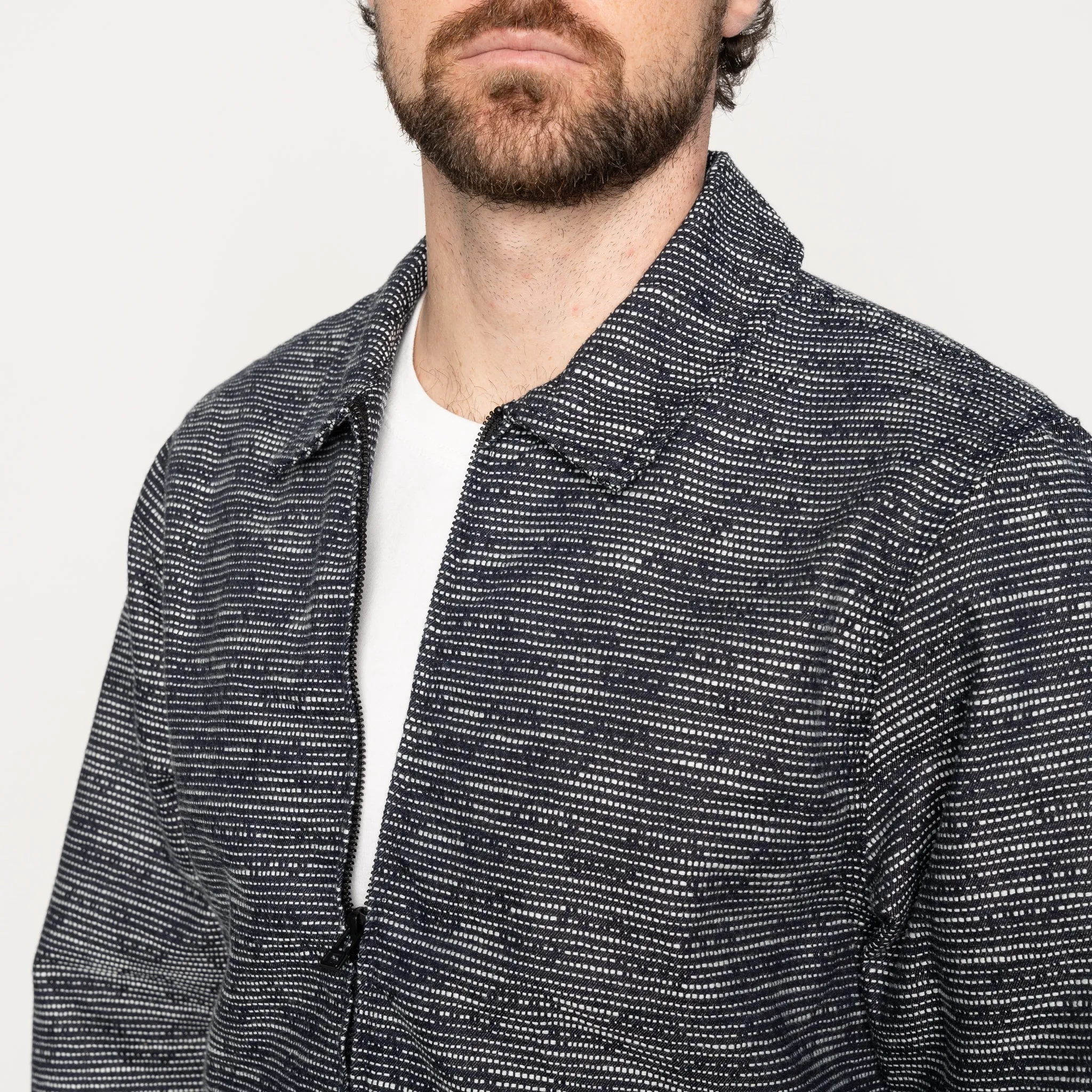 Zip Jacket - Slub Sashiko  Denim