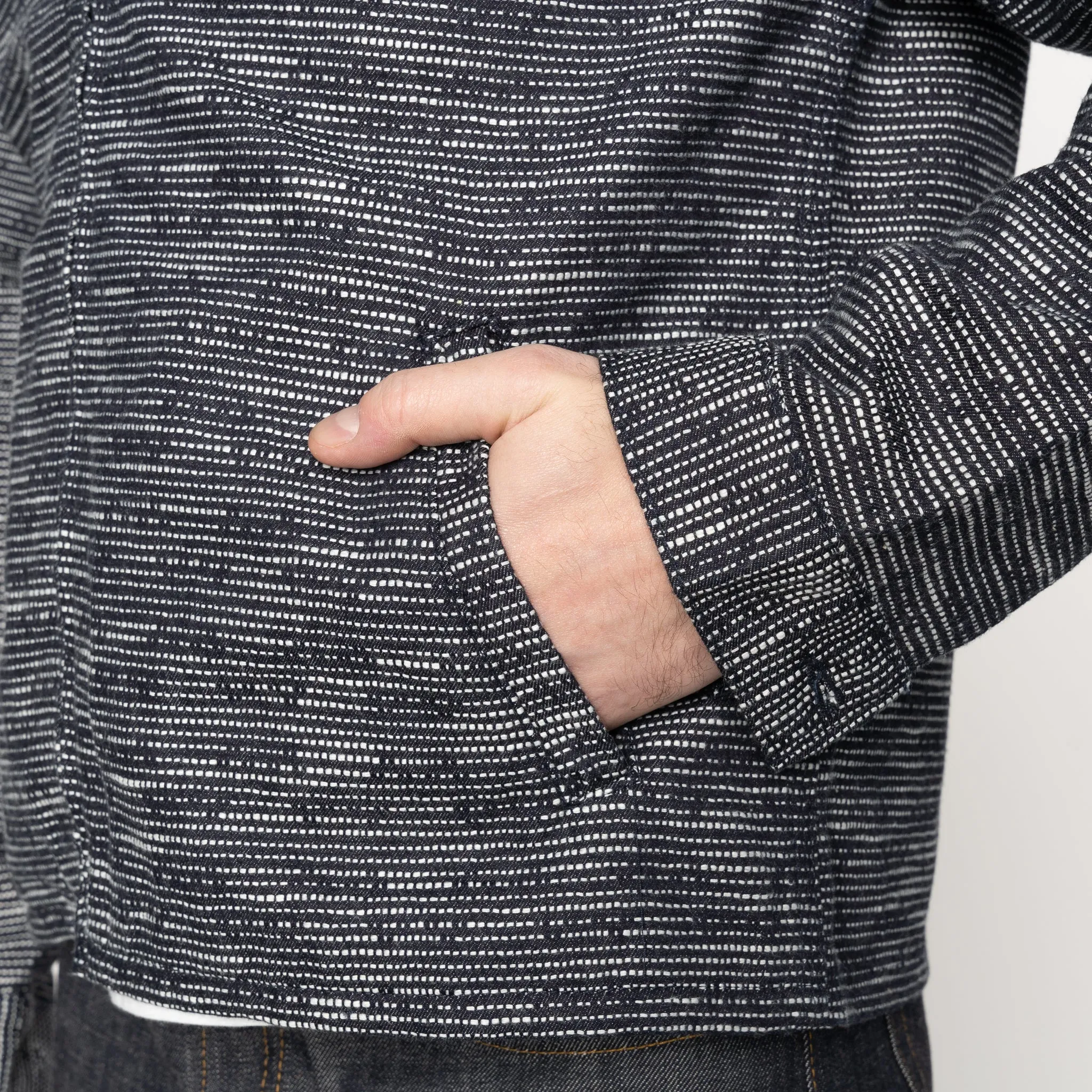 Zip Jacket - Slub Sashiko  Denim