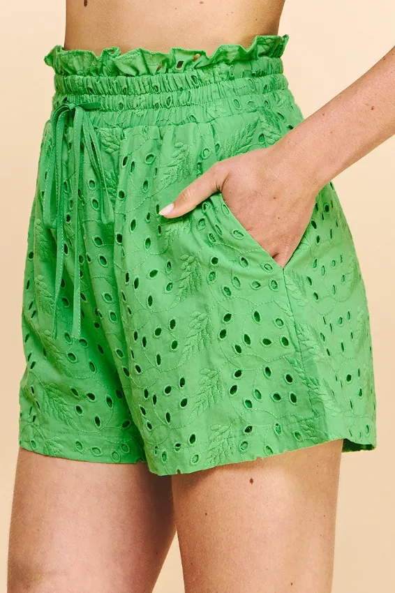 Zoey Eyelet Embroidery Shorts - Final Sale 40% off in cart